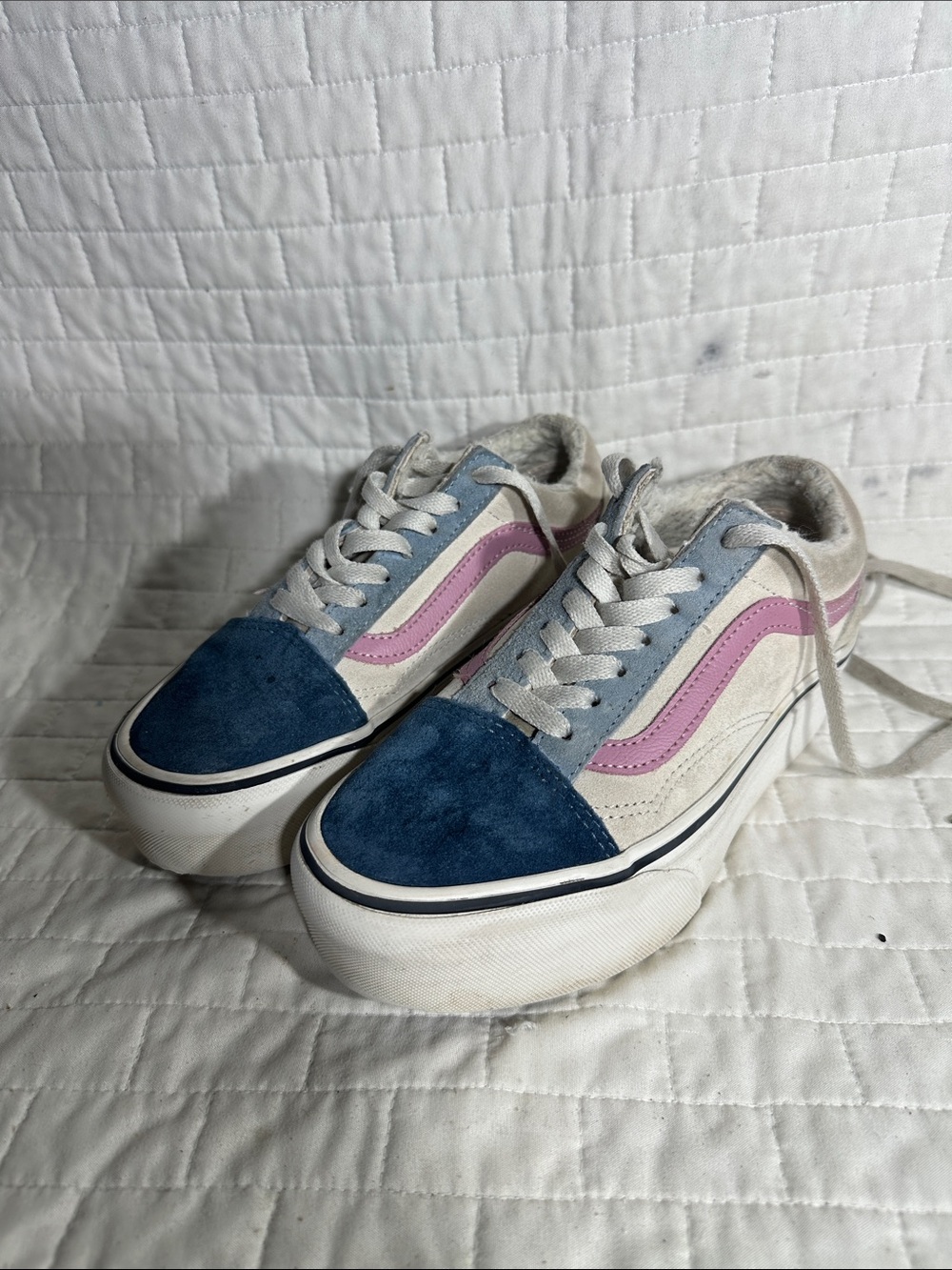 Vans Old Skool Stackform 'Pig Suede - Sherpa' platform sneakers in a multi-color